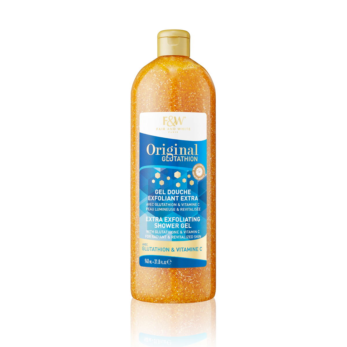 gel douche exfoliant fair and white gluthation