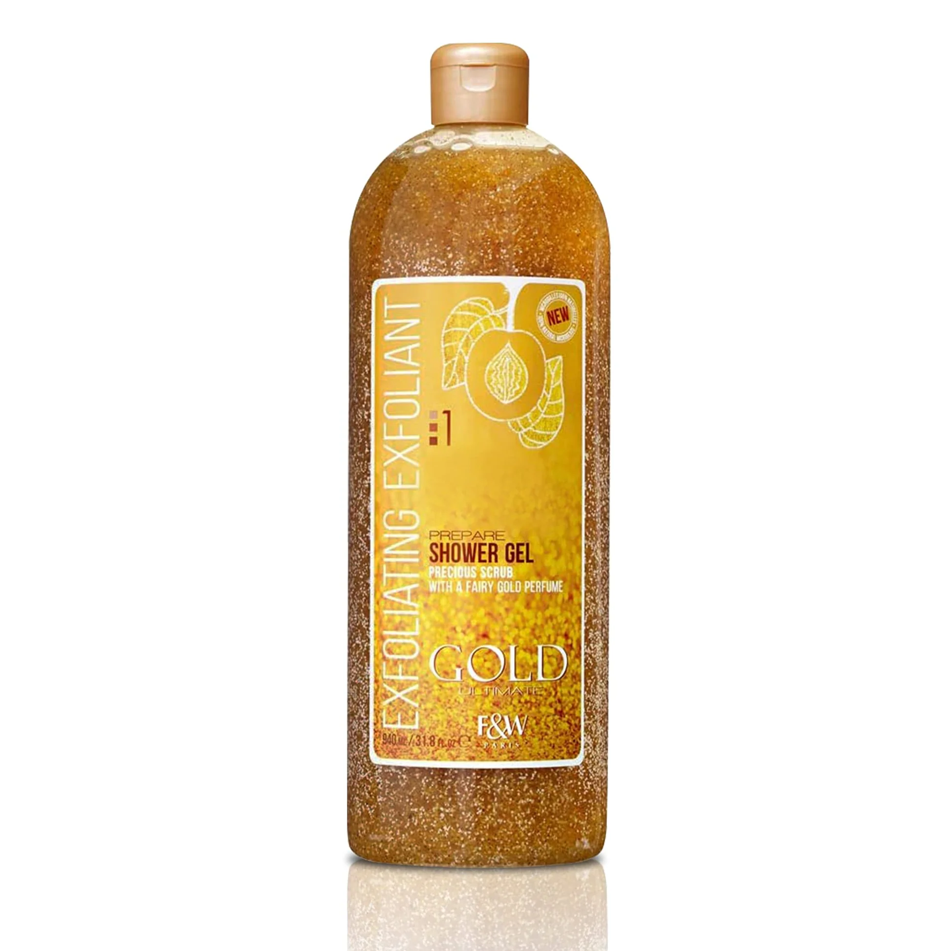 gel douche exfoliant fair and white gold